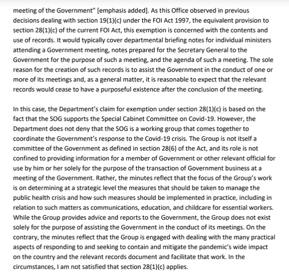 You can see what the Information Commissioner thinks here. While the group does provide advice and reports to the government, that is not its "sole" purpose. The records in fact mostly relate to practical aspects of responding to the  #Covid_19 pandemic: