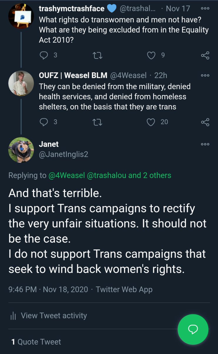 I've got a campaign dedicated just to me!I'm honoured.And all because I support the right of trans people not to be discriminated against on the basis of being trans.But there's a catch ...
