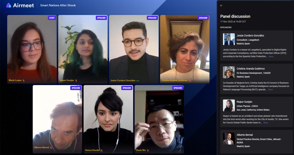 AfterSmart's tweet image. #AfterSmart ha sido un éxito y os agradecemos vuestra participación!

1⃣Primer panel global sobre "Naciones Inteligentes"
@UNHABITAT, @OPSIgov, empresas de #IA y expertos en políticas públicas / tecnología urbana
Primeras claves: smartnations.live/claves/ 
Video de la sesión pronto