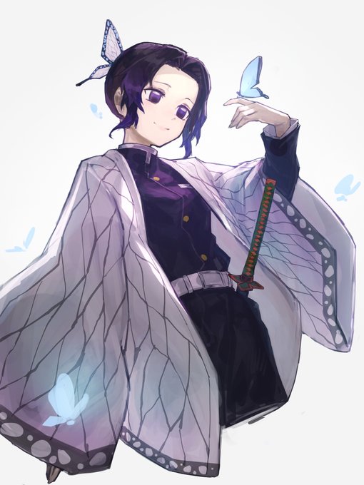 AitoさんがTwitterに投稿した胡蝶しのぶ(鬼滅の刃)のイラスト。