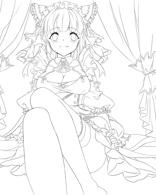 #皆さん線画と塗った後を見せてください
Cheshire~ 