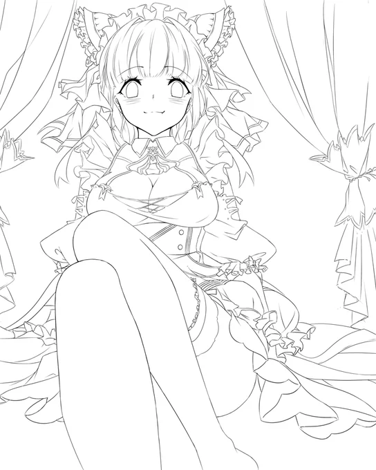 #皆さん線画と塗った後を見せてください
Cheshire~ 