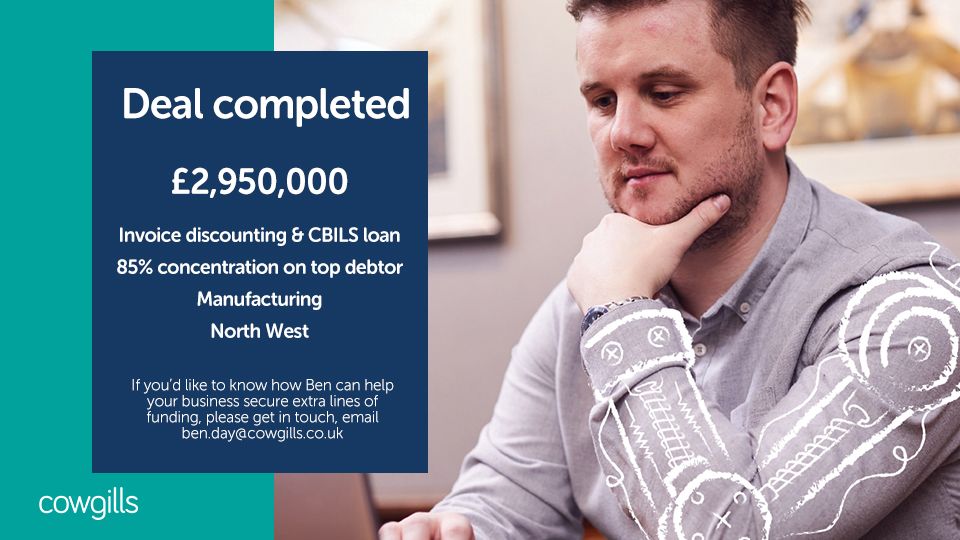 Another funding deal completed by Benjamin Day. Do not hesitate to contact Ben if you would like any funding advice. Email, enquiries@cowgills.co.uk