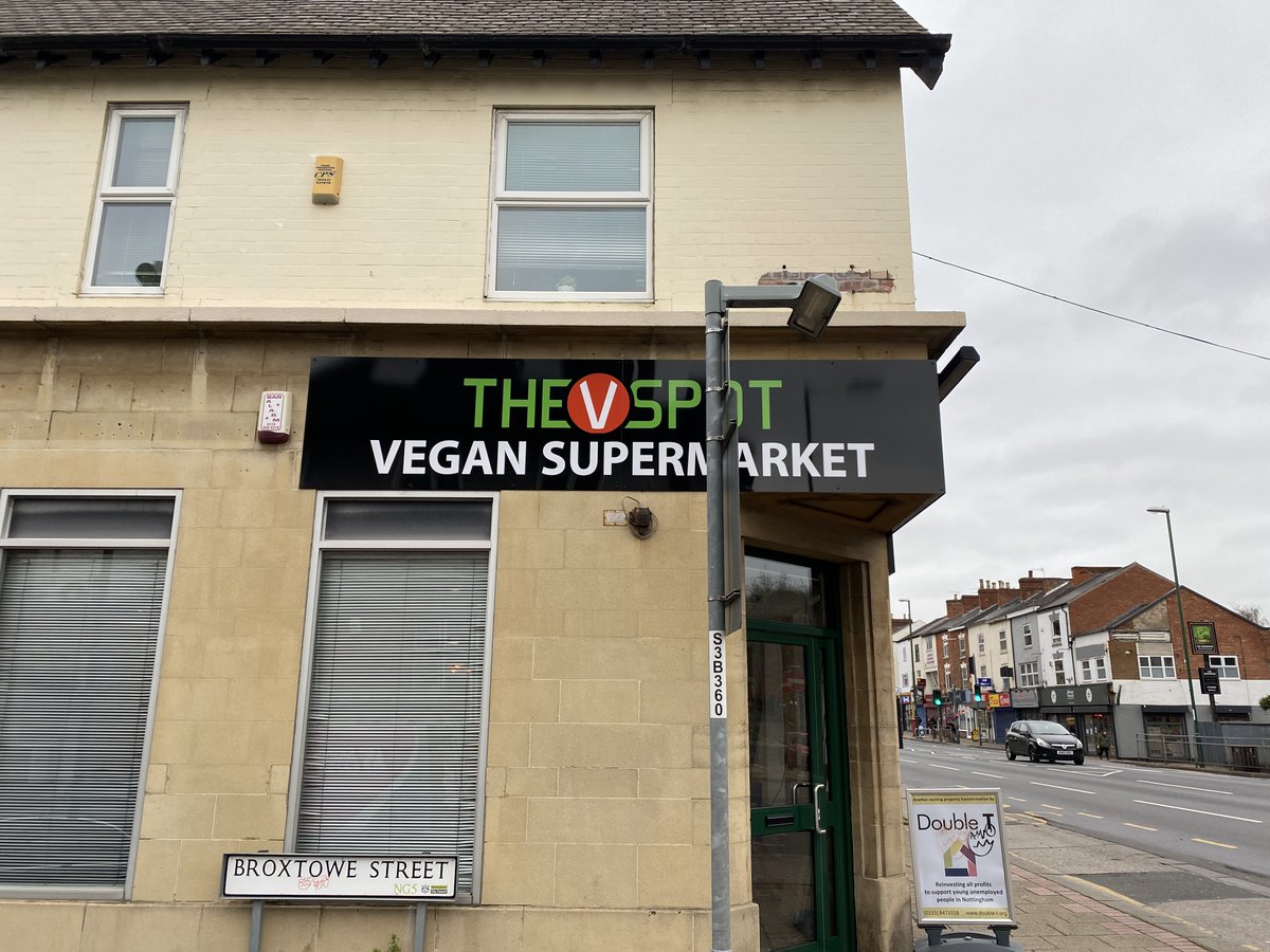 sxnottingham's tweet photo. New Signs designed, manufactured and fitted for our client @VSpotVeganShop https://t.co/XUgNbYG7jt