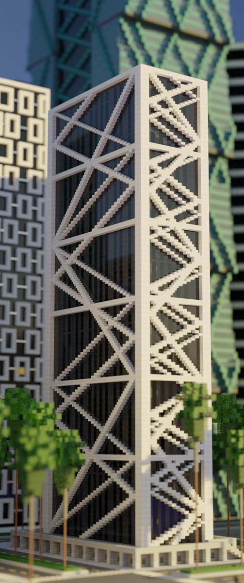 A closeup of my favorite modern building that I created 

Rendered by me in blender 

#Minecraft #minecraft建築コミュ #Minecraft軍事部