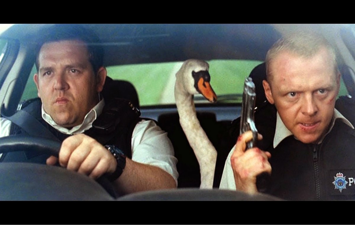 WhatT2Watch's tweet photo. While Hot Fuzz did not go under the radar, it is a must-see for any dark comedy fans out there. The classic combo of Simon Pegg and Nick Frost works effortlessly with long time collaborator Edgar Wright. It’s dark, surprising and hilarious.  @rottentomatoes score of 91%. https://t.co/5CCUk4jaCb