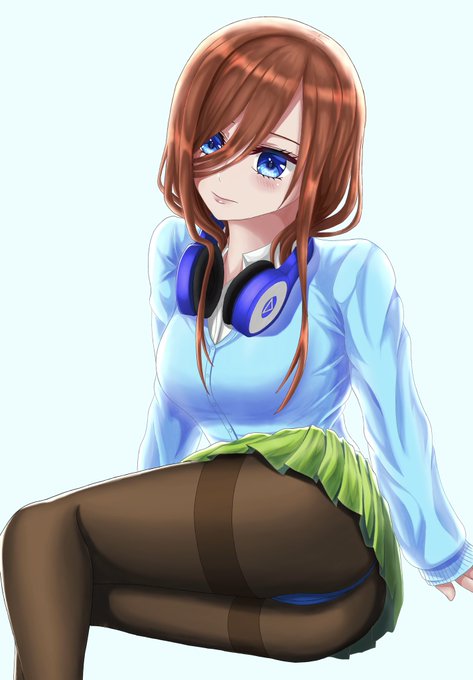 おーでぃーるさんがTwitterに投稿した中野三玖(五等分の花嫁)のイラスト。