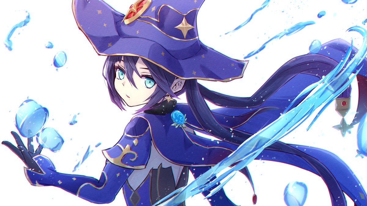 モナ描いた 水属性かっこいいよね 原神 原神イラスト れいぞうこのイラスト