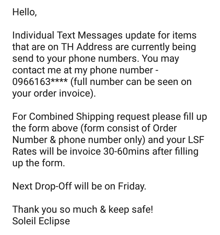 SoleilPH_'s tweet photo. Hello,

Link for Combined Shipping Request: https://t.co/HAI10uEexz https://t.co/ZsRpi4W83X