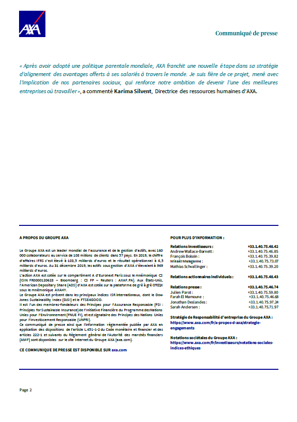 🔵 <a href="/AXA/">AXA</a> lance un programme mondial pour la #santé de ses #collaborateurs :
✔️Amélioration de la prévention et l’accès aux soins 
✔️Soutien aux collaborateurs en difficulté 
✔️Nouvelle étape dans la stratégie d’alignement des avantages offerts aux salariés à travers le monde