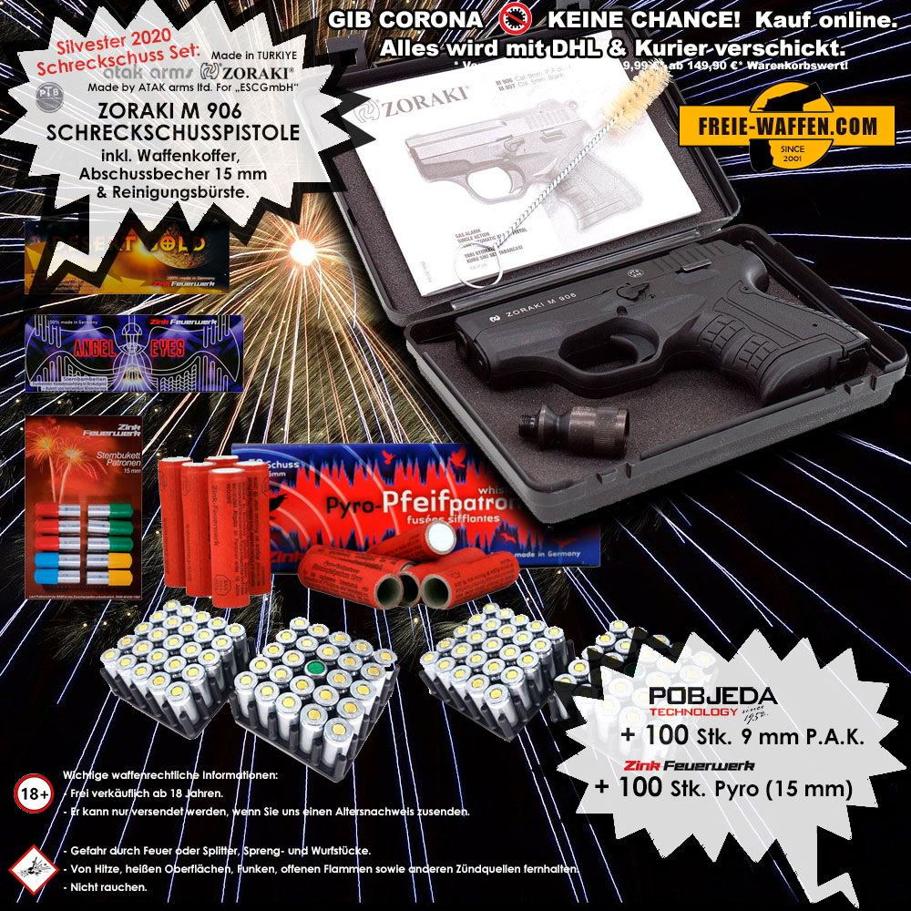 FreieWaffenCom's tweet photo. 🎆 #Silvesterfeiern - So gehts prima mit Abstand:
Silvester Schreckschuss Set:  Zoraki 906 + 100 Knallpatronen + 100 Effektpatronen. 
🌍 https://t.co/q4u4dEvKw7.
  
#feuerwerk #pyrotechnik #freiern #silvesterfeuerwerk #silvester2020 #silvesterparty #madeinturkey https://t.co/qx3GIxcuU4