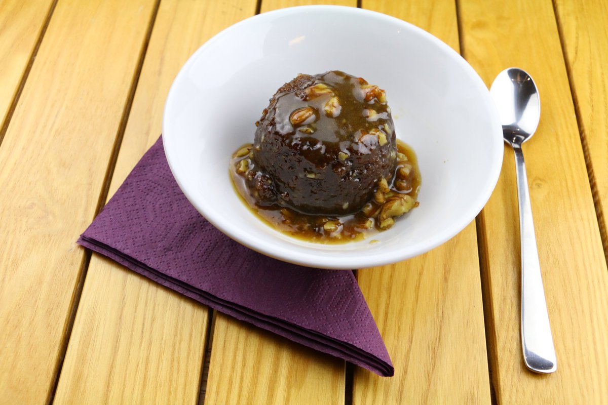 KingsCoffeeShop's tweet photo. Our frozen meals are flying off the shelf - well, out of the freezer, to be precise! Pretty yummy looking Sticky Toffee Pudding with Pecan Sauce - certainly has my vote! Check out our current menu: https://t.co/DjevbypYP0 https://t.co/NTXLx4NWDj