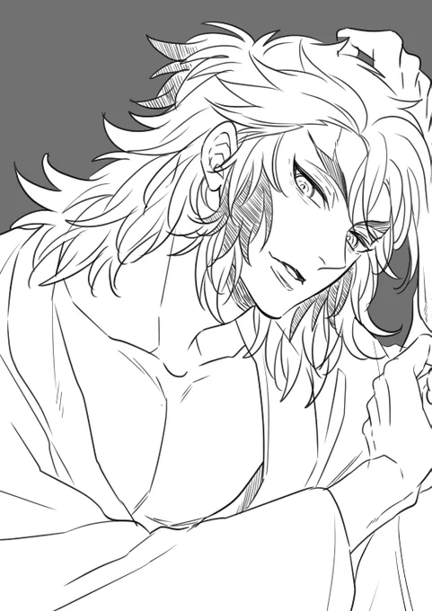 前髪を下した🔥さんを描こうとして失敗したやつ 
