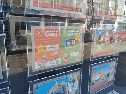 HalsfordFriends's tweet photo. Check out the posters for our 2020 Christmas initiatives in the window of the East Grinstead branch of Mansell McTaggart @MansellMcTag #Christmasisnotcancelled https://t.co/kiQ6endwUS