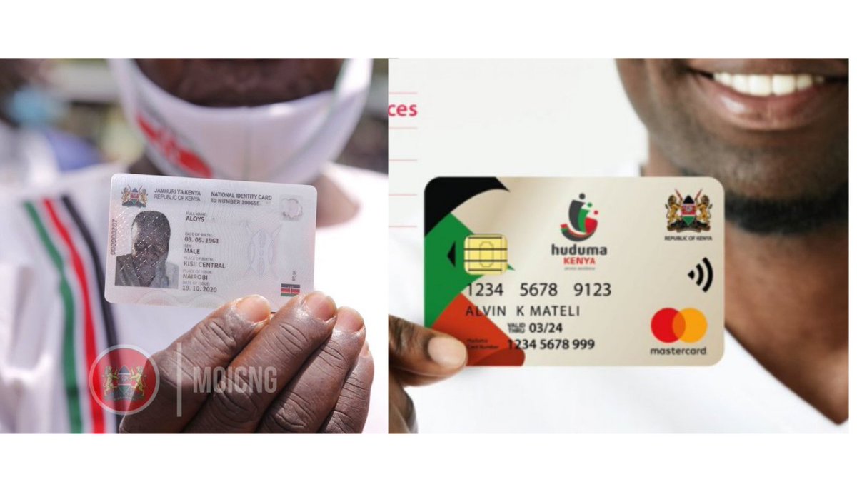 Egline Samoei On Twitter I See Two Different Cards Huduma Namba Similar To National Id With Kenyan Flag At The Bottom And Huduma Card By Mastercard Huduma Namba Is A Unique Personal