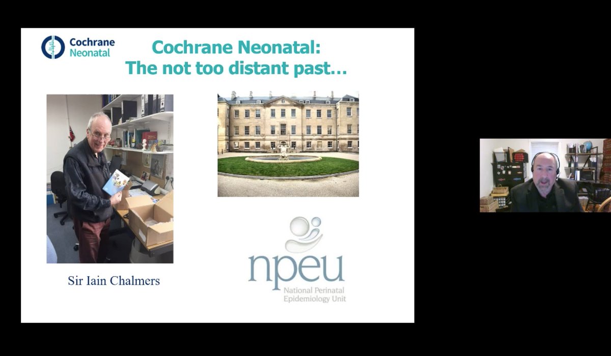 NPEU_CTU's tweet photo. Today, #NeonatalUpdate2020 Prof. Roger Soll giving The 2020 David Harvey Lecture - What next for Cochrane Neonatal? Thanks Roger for amazing work on @CochraneNeonate ! And also for highlighting achievements of @NPEU_Oxford founder, Sir Iain Chalmers #developingandapplyingresearch https://t.co/d80DXOO6Yi