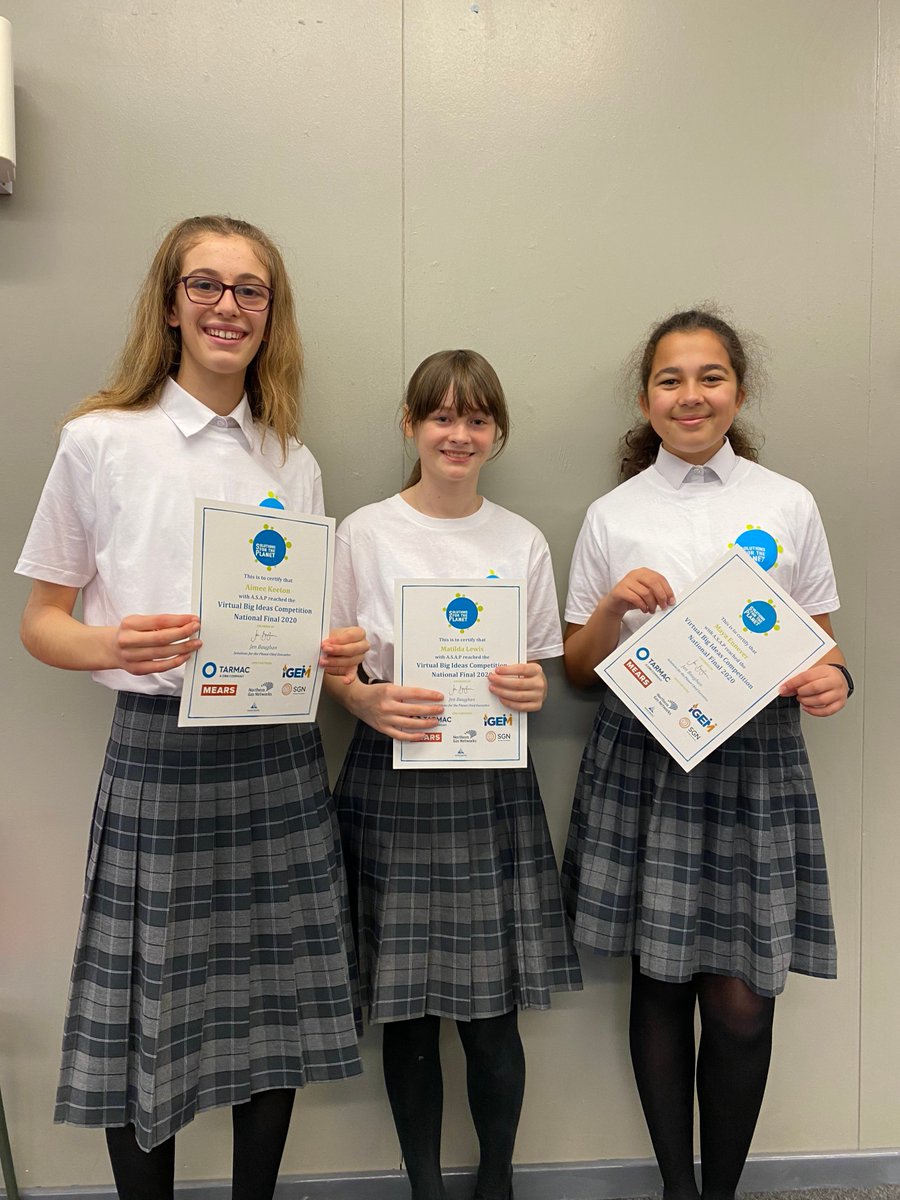 codsallhigh's tweet photo. Wishing Aimee, Maya &amp; Matilda all our luck as they give their final presentation and take part in a Q&amp;A session in the ‘Solutions for the Planet’ final being held today! Winners will be announced later this afternoon! @S4TP_BigIdeas https://t.co/lA3MAz6F9e
