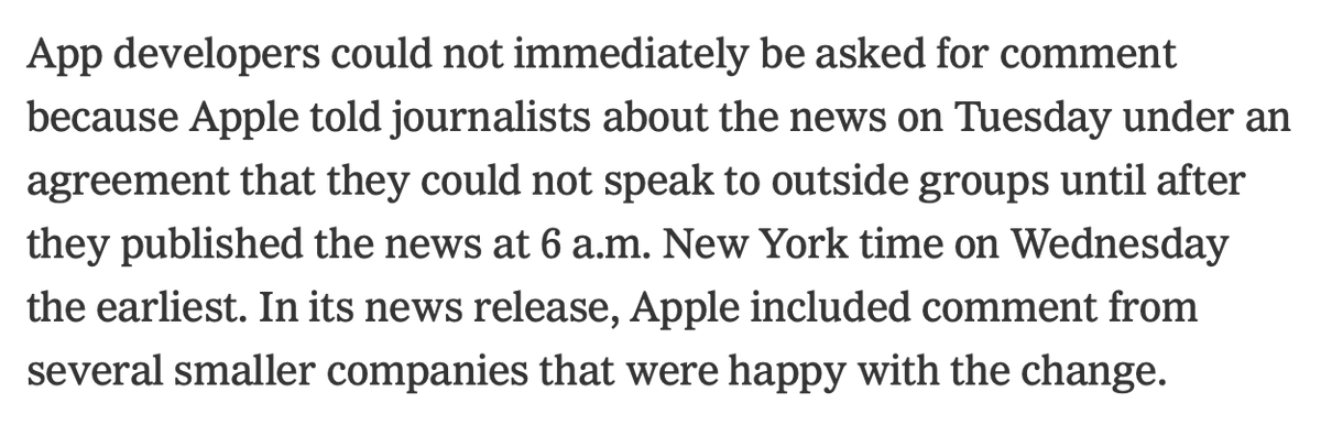 Also, checkout the way Apple is treating journalists, in hope that this hollow move sails through without much critique 