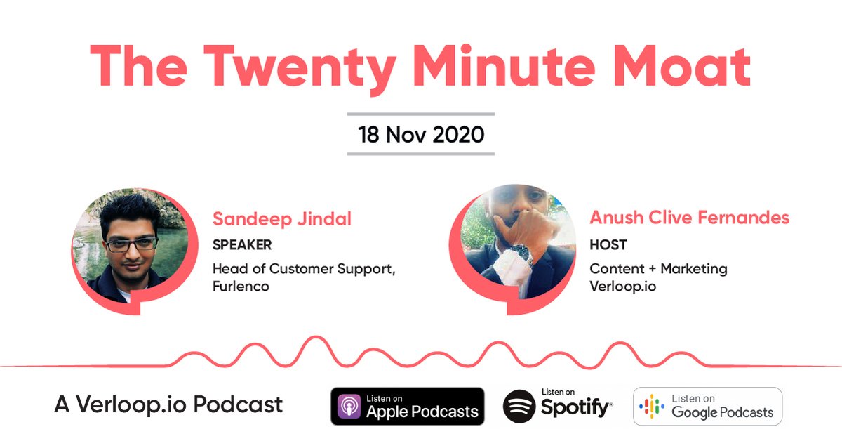 verloopio's tweet photo. Welcome to our first episode of #TheTwentyMinuteMoat🙌🏼

Today, we talk to Sandeep Jindal - Head of #CustomerSupport @FURLENCO about "Furniture, WFH And How Customer Support Defines Culture." 

Click here to listen: https://t.co/aNmumNWGhx🎙

#WFH #CustomerSupport https://t.co/VDRv2qhpS6