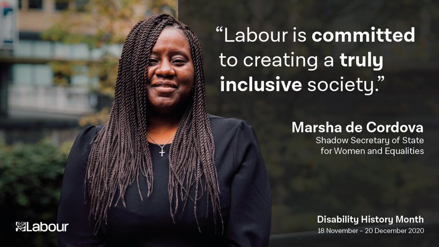 MarshadeCordova's tweet photo. @UKLabour will promote and protect disabled people’s rights to ensure they have full equality under the law.

We can make this society accessible for disabled people. 

#DisabilityHistoryMonth https://t.co/WHXU6nkUAe