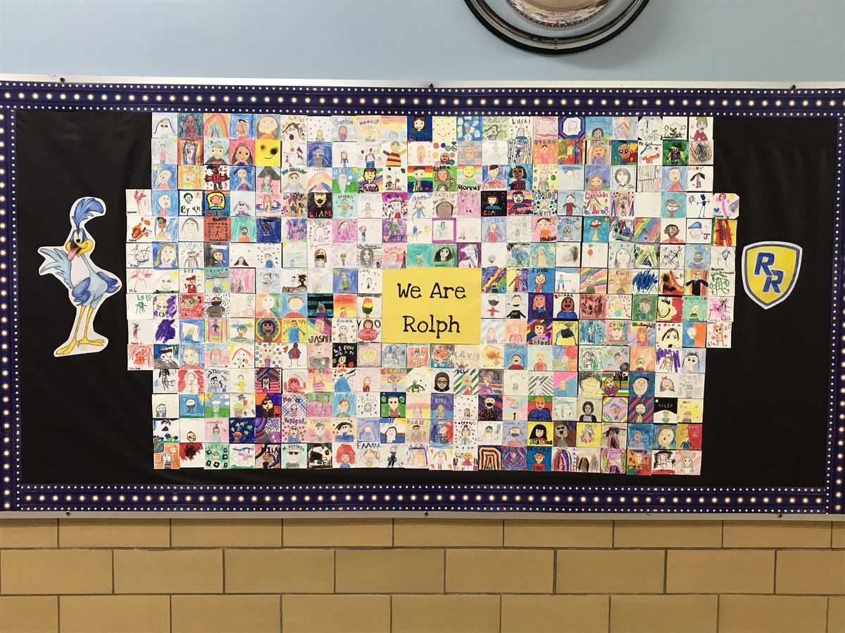 #WeareRolph A collaborative art project featuring self-portraits of our Ss, Staff + Office 😊. Though we are separated into cohorts we are still together + connected . Thank you to Mr. Whitaker for taking the lead 🙏 #selfportrait #thisisRolph <a href="/tdsb/">Toronto District School Board</a> <a href="/LC1_TDSB/">Learning Centre 1</a> <a href="/TDSB_MHWB/">TDSB Well-Being</a>
