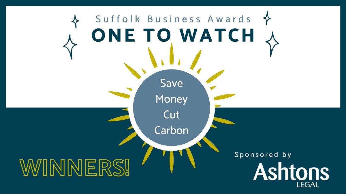 A huge congratulations to #SaveMoneyCutCarbon for winning our sponsored category in the #SuffolkBusinessAwards2020: One to Watch! Very well deserved. 🎉🎉 Read about the winners and category here: eadt.co.uk/business/one-t…