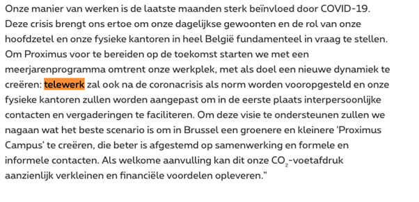 waltervanuytven's tweet photo. Als zelfs #proximus het begrepen heeft … #proximus overweegt om te vertrekken uit zijn hoofdkantoor in Brussel omdat #telewerk de norm wordt. 
#awingu #digitalworkplace #WFH #WFA https://t.co/B5l4SeOXYg