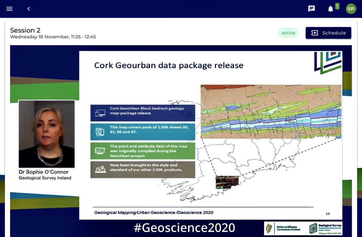 GeolSurvIE's tweet photo. Exploring the surface and subsurface for Geological Survey Ireland @Dept_ECC. Mairéad Glennon @glennonm and Dr Sophie O’Connor @Sophie_O_Connor speaking at #Geoscience2020 about our work and data availability. #soil #UrbanGeology #3Dgeology https://t.co/UW48Aif6FY