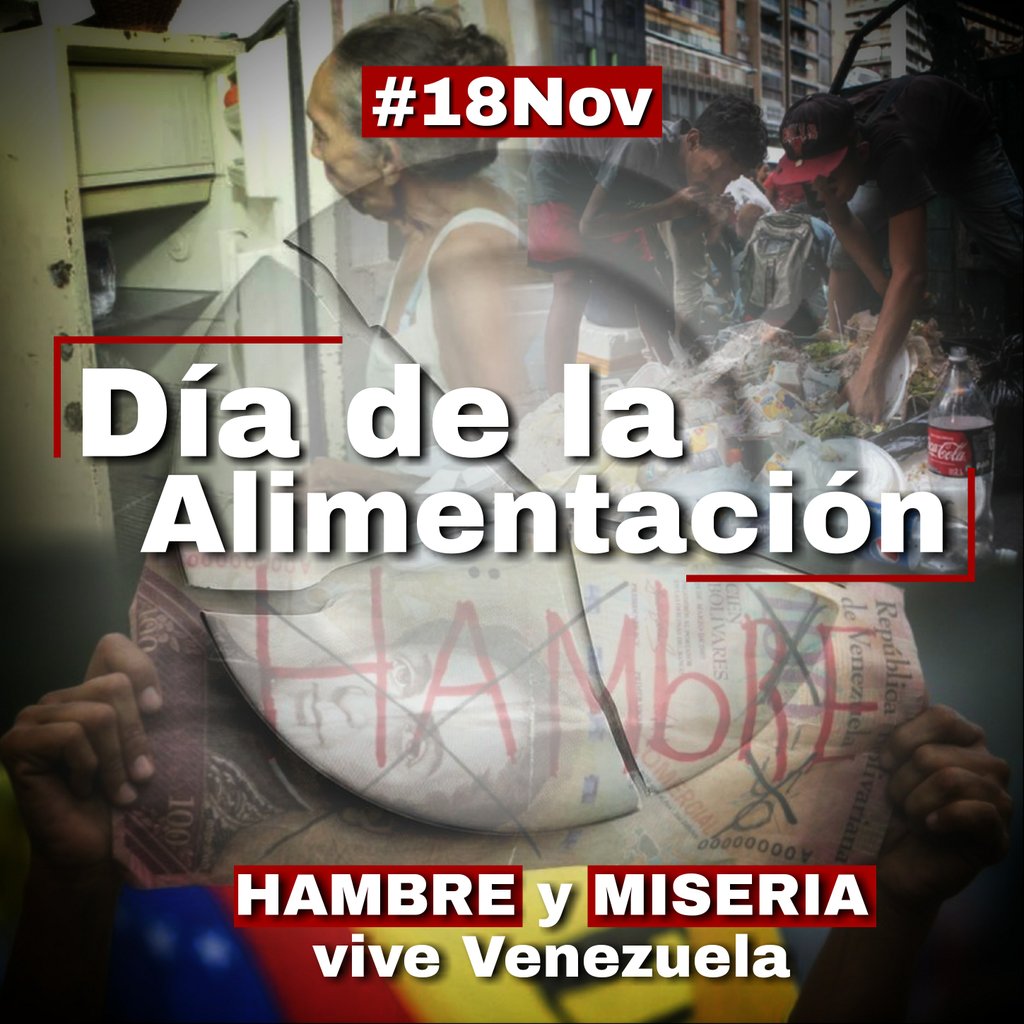 Hoy es #DíaDeLaAlimentación, un día más donde miles de hogares amenecen sin nada en la nevera, un día más de tortura para comprar algo de comida, un día más de hambre para muchos venezolanos.

Nadie merece trabajar y trabajar y seguir con hambre. No más ruina, alzemos nuestra voz