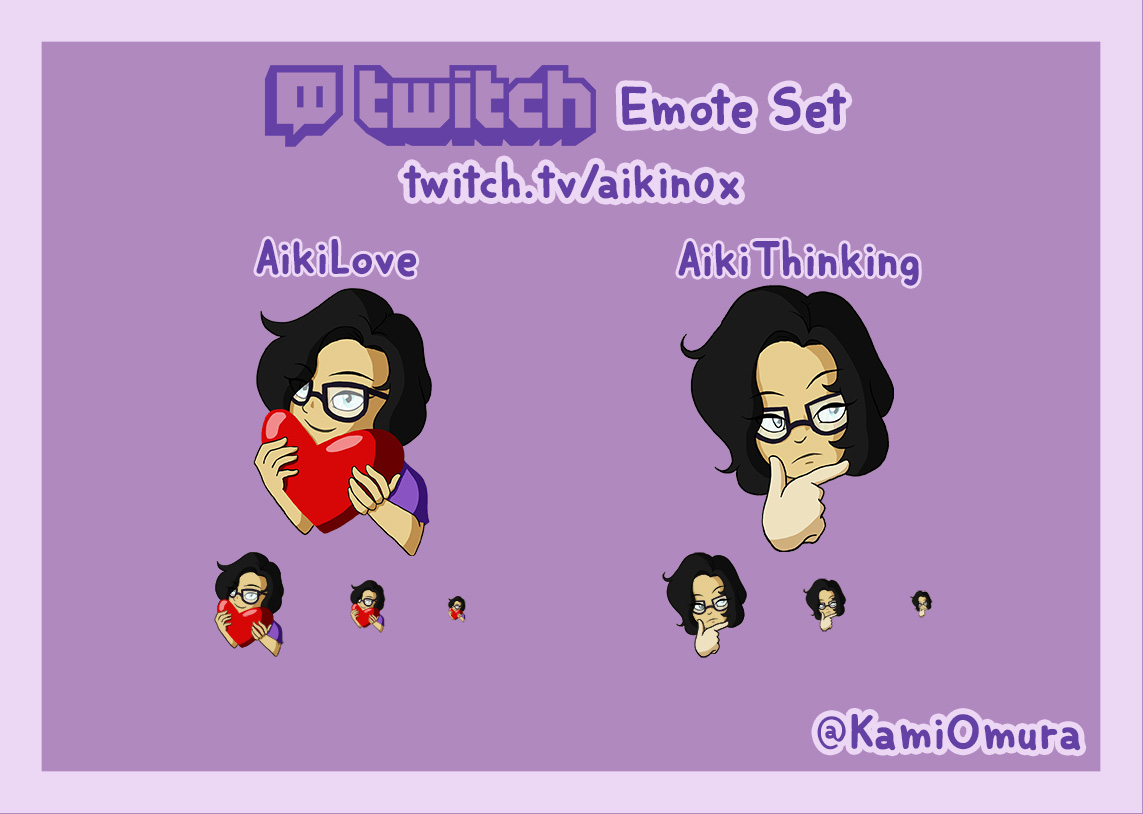 KamiOmura's tweet photo. Hey guys!
I just wanted to share that I made some Emote for a beginner streamer: @Aikin0x :)
Check her channel, she is pretty cool!
#emote #twitch #streaming #stream #streamer #love #thinking #digitalart #art #commission #emoteset https://t.co/9iLTe3i0eL