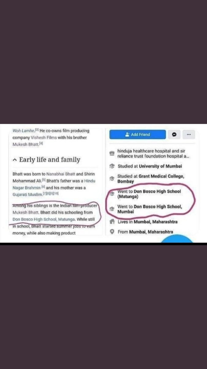 8/nMay 27Something terrible must be going on related to this school and GUESS WHAT? BHATT WENT TO DON BOSCO WITH PSYCHIATRIST CHEVDA! (See the Last pic here I attached). @iujjawaltrivedi #AmitShahExpediteSSRCase