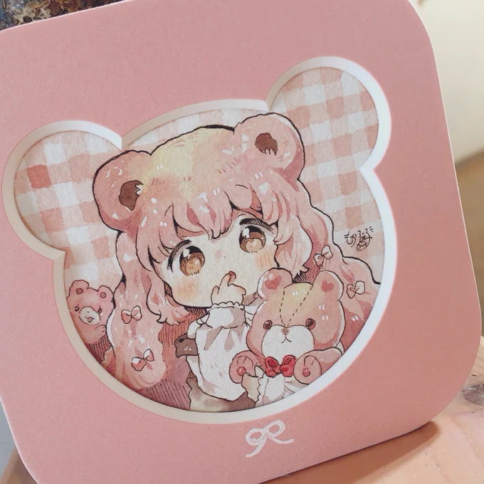 今日販売したミニ原画のくまさん(ᵔᴥᵔ) 