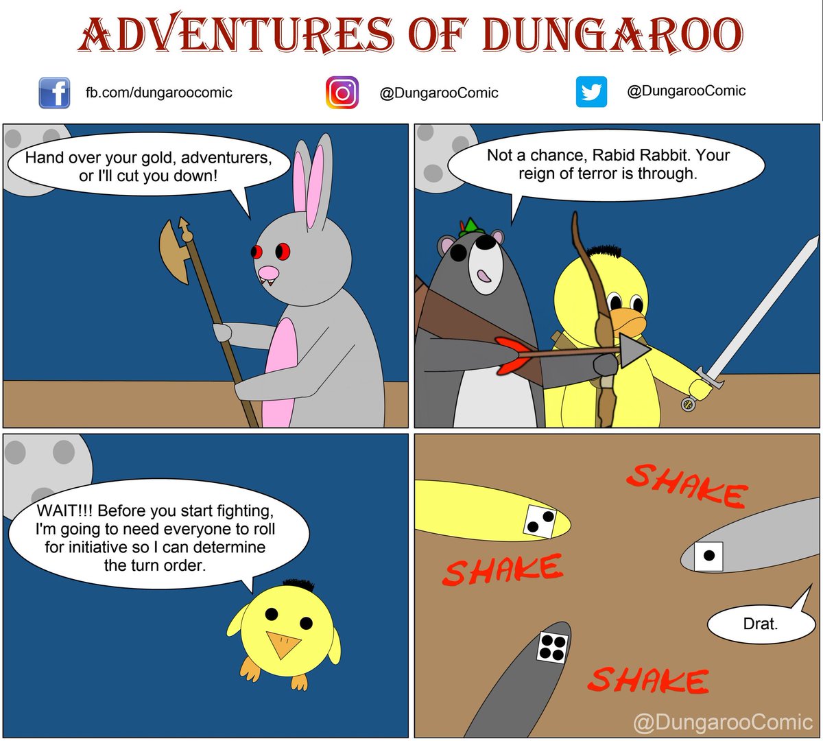 DungarooComic's tweet photo. ROLL FOR INITIATIVE! #dungeonsanddragons #dnd #rollforinitiative #fantasy #webcomicseries #webcomics #webtoon #webcomic #comicsofinstagram #neverwinter #baldursgate #baldursgate3 #rpggames #rpgmemes #tabletopgames #videogames https://t.co/JlRWZrosDe https://t.co/ldqvNLy0oh