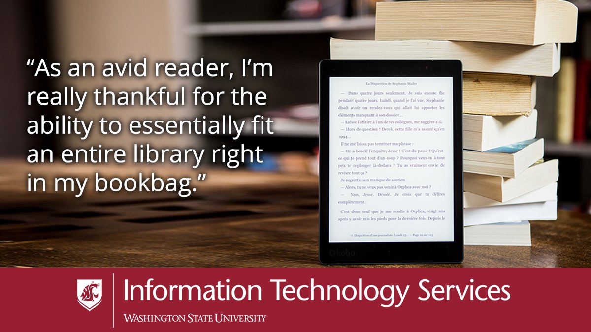 itswsu's tweet image. How many books do you have on your device? And, tell us: what tech are you thankful for? #ThankfulForTech
