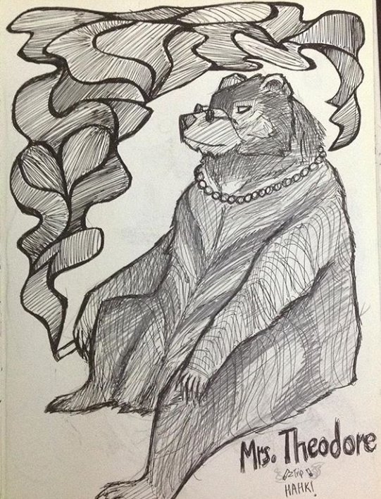 _hhahkk_'s tweet photo. Meet Mrs. Theodore! Your local cranky bear grandma!
#traditionalart #sketchbook #oc #redraw #2020vs2017 https://t.co/L7bJNqtB8p