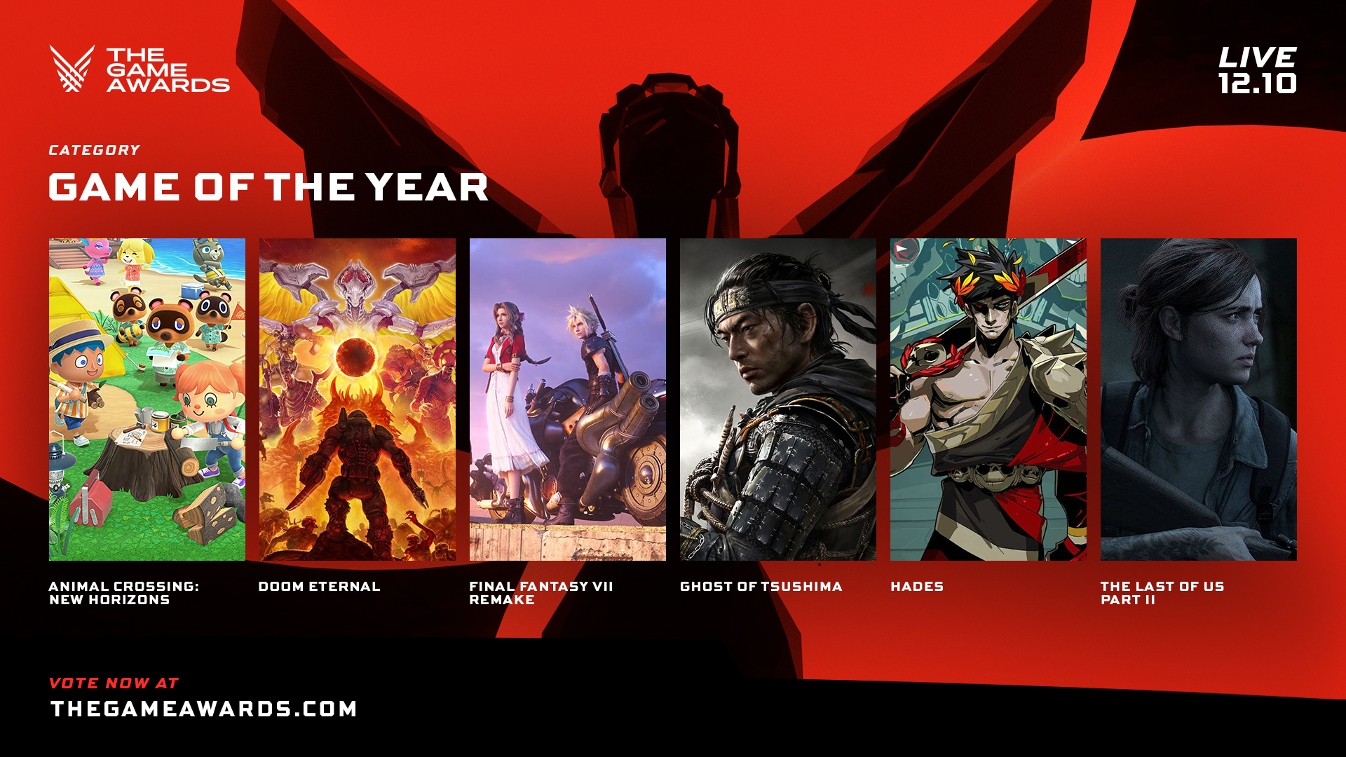 Naughty Dog on X: Congrats to all the nominees for @thegameawards! We're  incredibly honored to have The Last of Us Part II up for 10 awards,  including Game of the Year, Innovation