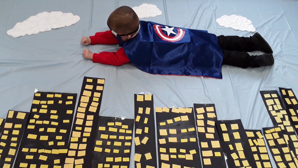 newcloseschool's tweet photo. The children in Rabbit 🐰 class have enjoyed using technology today to make it look like they are flying superheroes! The children took the photos of their friend with the help of Mrs Hanney. https://t.co/tLUtFKN4UI