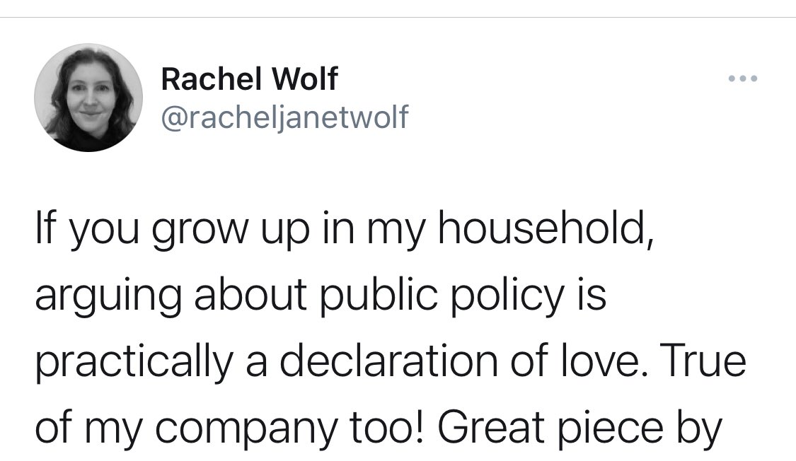 The main reason I joined PF was for the people, and our collective nerdy interest in the ins and outs of the work we do.  @racheljanetwolf has it right here - arguing about public policy affectionately is what we do (a lot of).