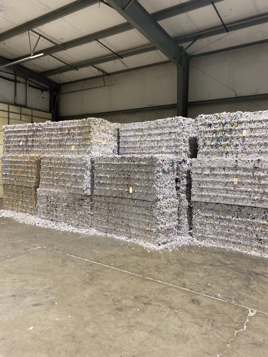 KnightHorst's tweet photo. Another 40,000 lbs of #shredded paper #baled and ready to #recycle. https://t.co/Bwmsx6QksU