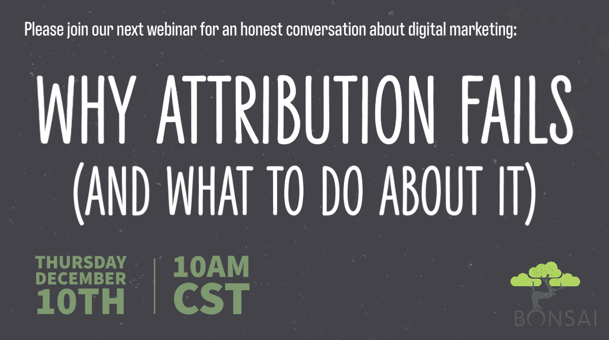 Attribution should be practical, beautiful, and actionable. We are thrilled to demo our groundbreaking technology throughout the conversation.
#analytics #measurement #marketingattribution #dataviz 

December 10, 2020 @ 10 AM CT
Link to register below:
us02web.zoom.us/webinar/regist…