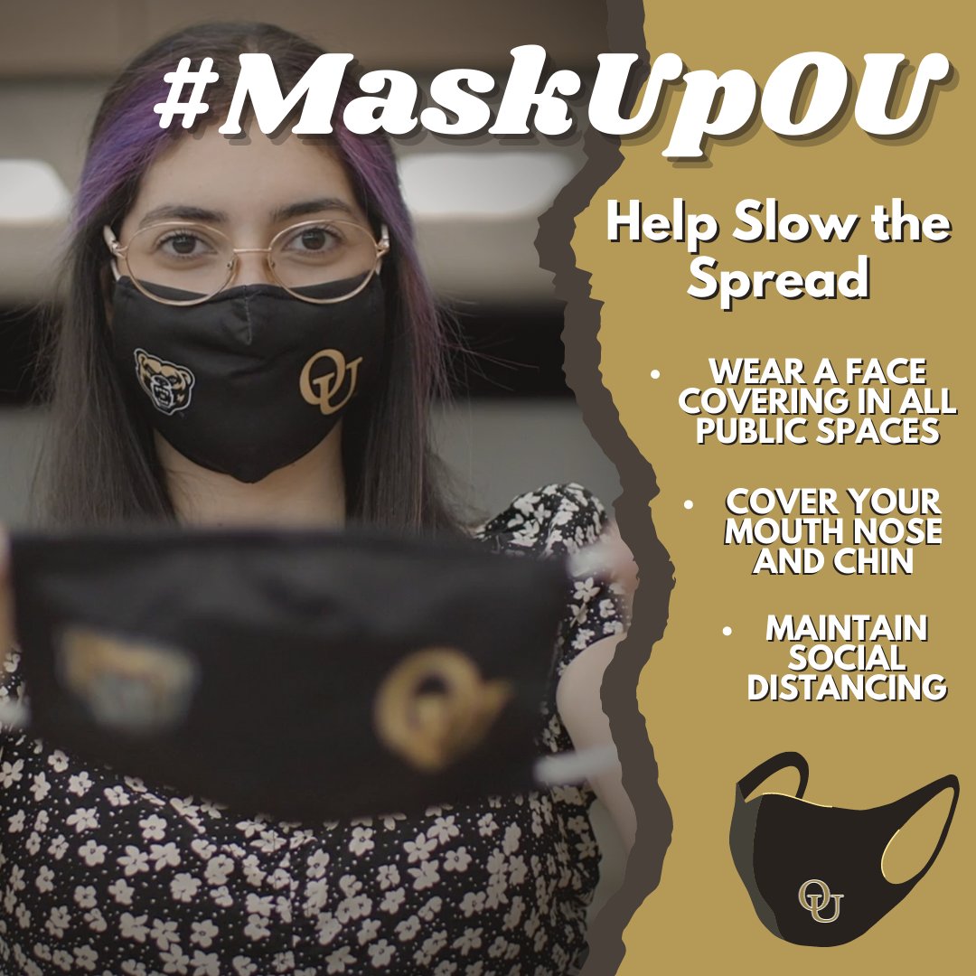 OaklanduSHS's tweet photo. @oaklandu faculty and students let us continue to do our part in stopping the spread. #MaskUpOU #thisisou https://t.co/Gqp1vQ2uwX
