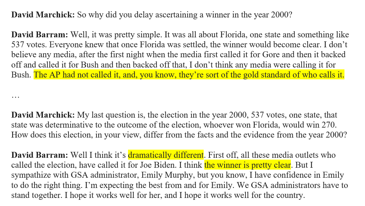 4. Here's the key text from David Barram interview with  @DavidMarchick (via  @publicservice).And here's the link to full interview (on Nov. 9, 2020):  https://presidentialtransition.org/blog/declaring-presidential-election-winners/