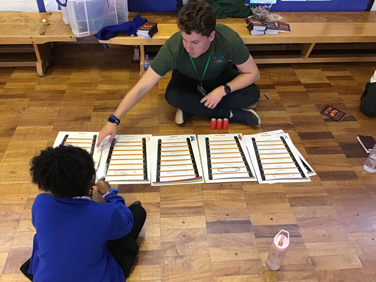 RanikhetAcademy's tweet image. Year 3 making their braided bracelets and reflecting on the Ufton progress ladders #UftonCourtOutreach #developingconfidence