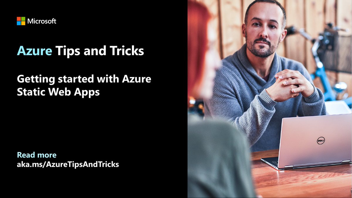 Azure's tweet photo. Get started with Azure Static Web Apps in this edition of #AzureTipsAndTricks:
https://t.co/HIhQI6tFNp https://t.co/JXE8qTZ1Oq
