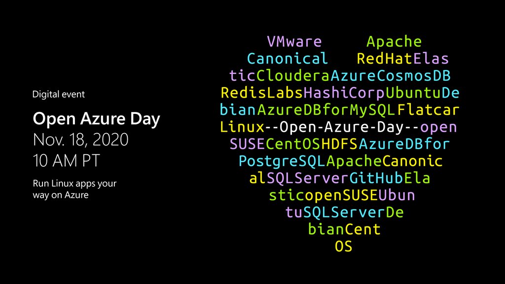 croblesmr's tweet image. #Azure #LinuxOnAzure #OpenAzureDay #Containers #OpenSource #OSSDBMS