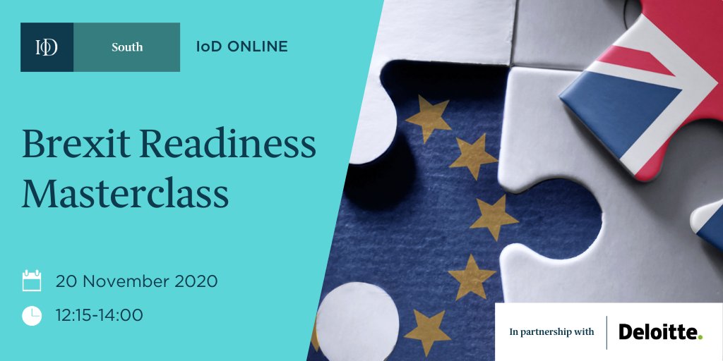 IoDSouth's tweet photo. Join Brexit specialists from the @The_IoD
and @DeloitteUK at this exclusive members-only event to gain a deeper understanding of what you should be doing now to prepare your business for Brexit. Book your place here: https://t.co/6fh1r55buO https://t.co/DJj7SWpxpq