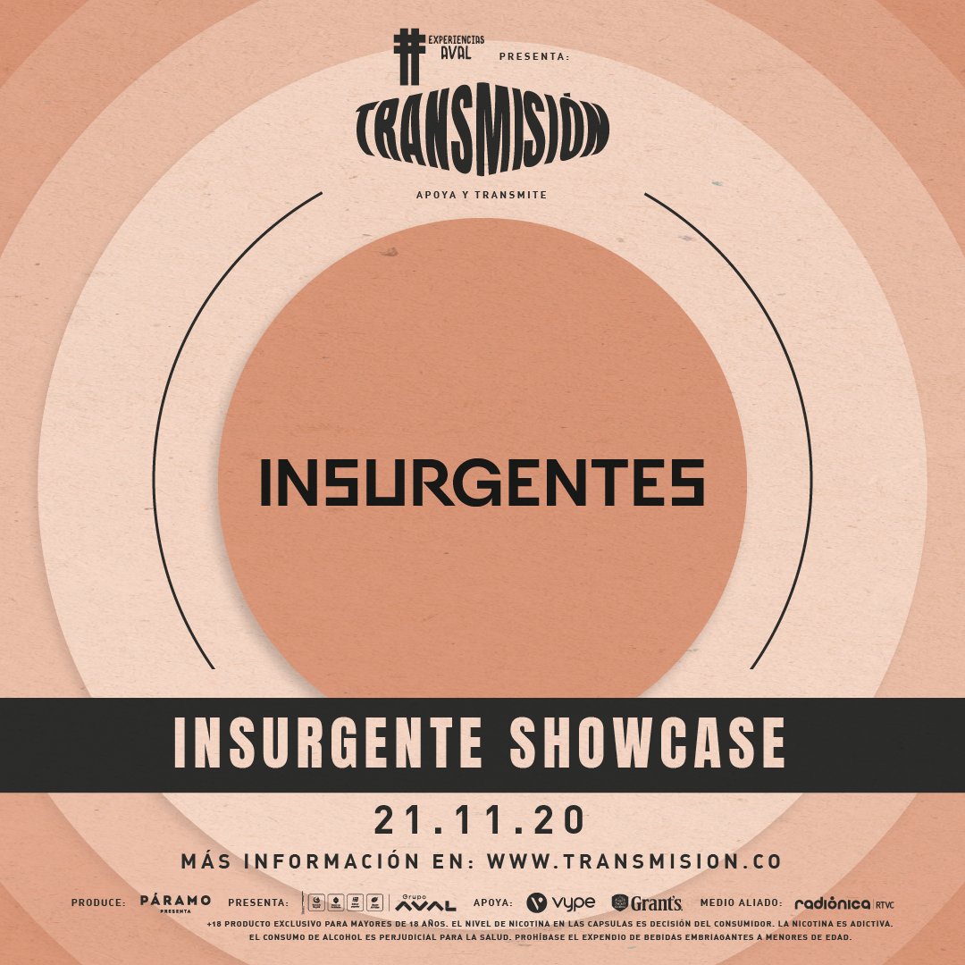 #AgendaCartel | @Insurgentes__ presentará su showcase en #Transmisión, además de sus selectores, habrá cuatro talleres que servirán para los artistas nacionales puedan resolver preguntas, descubrir nuevas inquietudes en sus caminos y carreras dentro del circuito electrónico.