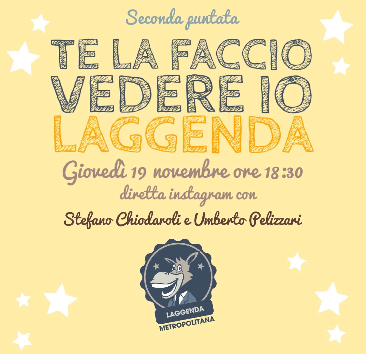 FedeottFederico's tweet photo. pronti per la seconda puntata Domani  alle 18.30 racconteremo Laggenda metropolitana in live Instagram dalla pagina de Laggenda!! Ospiti due Autori Laggendari: Stefano Chiodaroli e Umberto Pelizzari! Vi aspettiamo! @MakeAWishItalia https://t.co/7edDdY0ezk