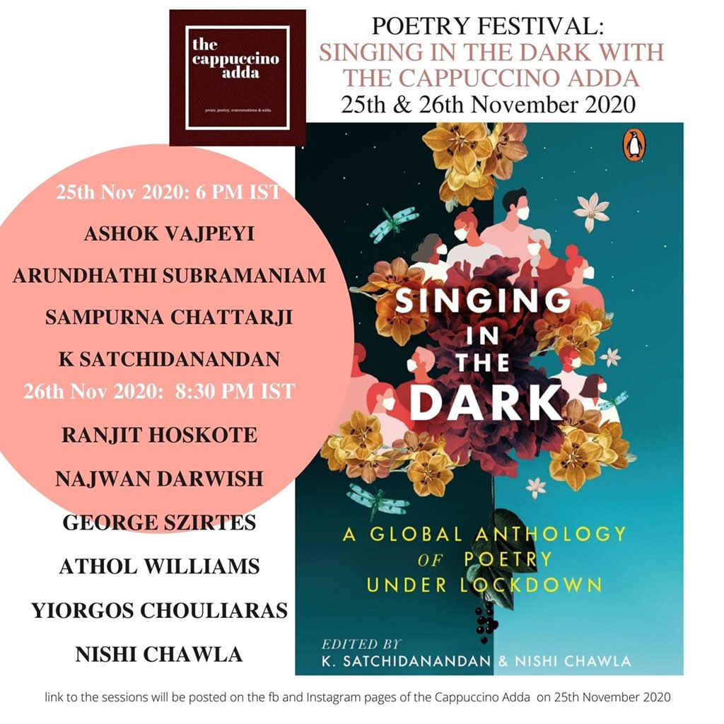 Poetry festival - Singing in the Dark with The Cappuccino Adda. @anjalikpurohit @Satchida @nishi_chawla @ranjithoskote #poetry #poetryfestival @ShampooChats