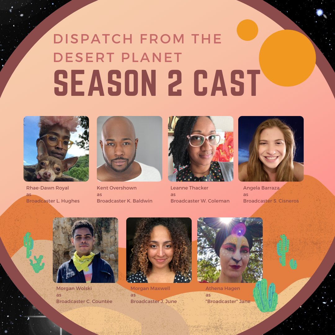 dispatchfromthe's tweet image. Galactic gratitude comrades for your support following our preview season! Over the moons to announce the cast for Season 2 of Dispatch from the Desert Planet! (airing December)